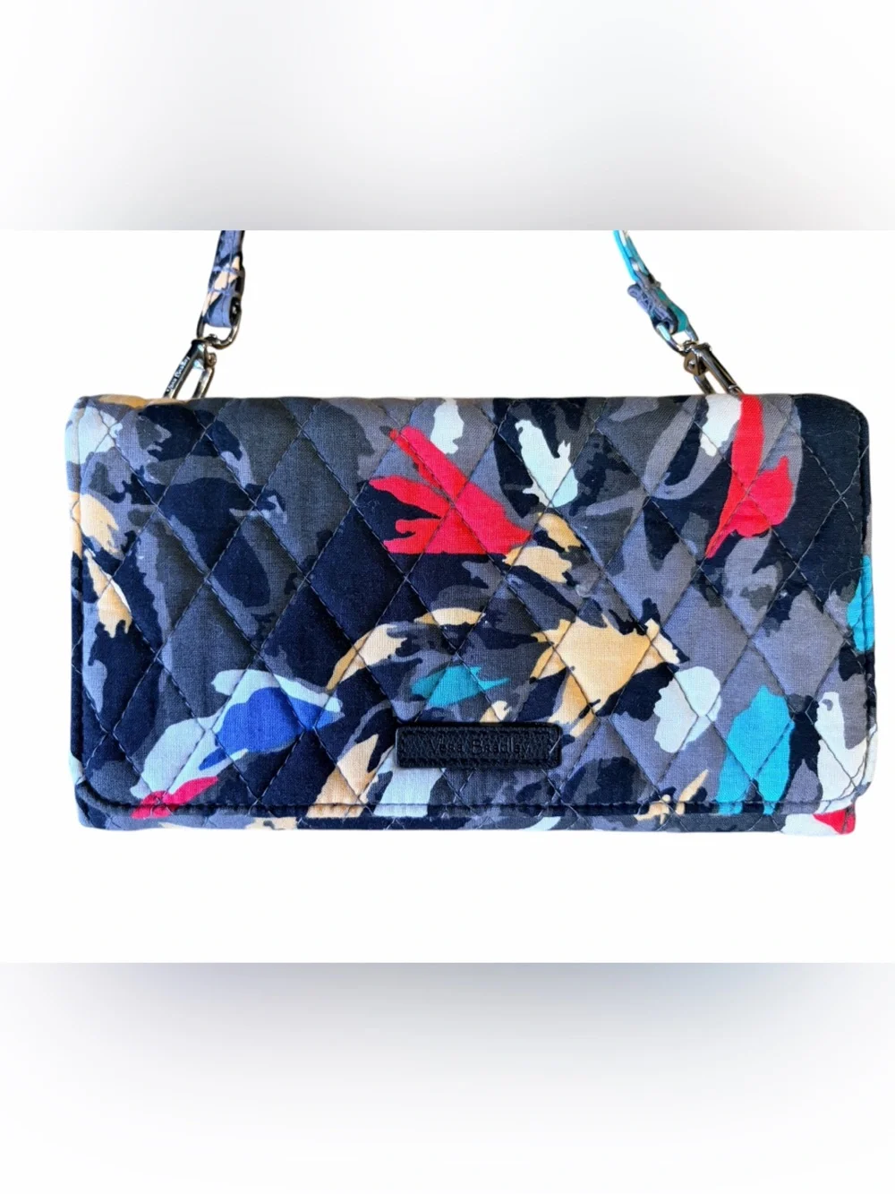 Vera Bradley Quilted Zip Wallet crossbody in Multicolor Splash Floral
